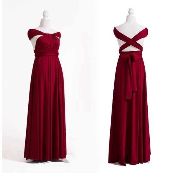 Ravon Infinity Maxi Dress by Von Vonni One Size Burgundy Wear in Many Styles - Picture 13 of 16